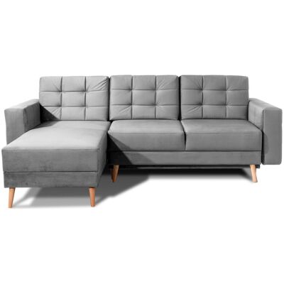 MEUBLORAMA Sofá De Esquina Convertible Hasgard 3 Plazas Gris 248x162 Cm – Con Baúl Y Patas De Madera MEUBLORAMA Sofá De Esquina Convertible Hasgard 3 Plazas Gris 248x162 Cm – Con Baúl Y Patas De Madera