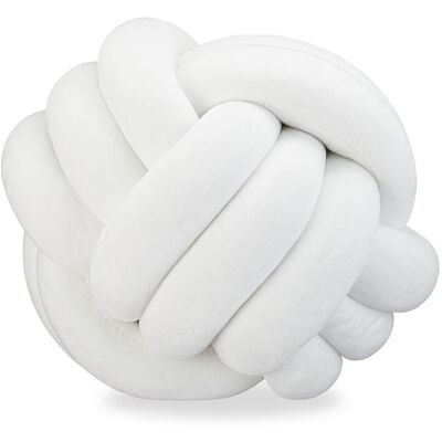 RELAXDAYS 5 Cojines Anudados Para Sofá Y Cama, Decorativos, Estilo Escandinavo, Ø 25 Cm, Blancos RELAXDAYS 5 Cojines Anudados Para Sofá Y Cama, Decorativos, Estilo Escandinavo, Ø 25 Cm, Blancos