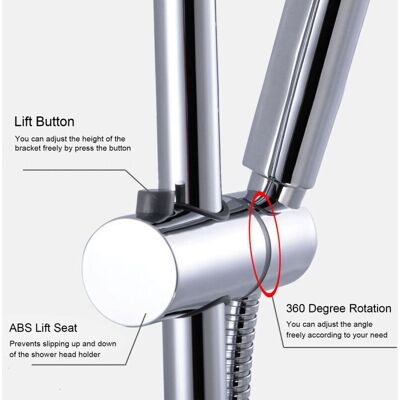 OEM Soporte Para Cabezal De Ducha Regulable En Altura, Soporte Giratorio De 360 Grados Para Barra Deslizante Con Cojín De Resina, Soporte Para Brazo De Ducha - Crezuo OEM Soporte Para Cabezal De Ducha Regulable En Altura, Soporte Giratorio De 360 Grados Para Barra Deslizante Con Cojín De Resina, Soporte Para Brazo De Ducha - Crezuo