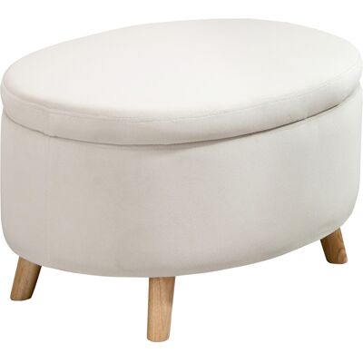 Homcom Banco de almacenamiento en terciopelo beige - Otomana Homcom Banco de almacenamiento en terciopelo beige - Otomana