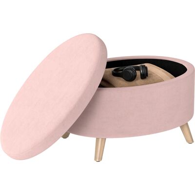 OEM Puff Almacenaje Ovalado Banco Almacenaje 71x51,5x42 Cm Tapizado En Terciopelo Con Patas De Madera Maciza Rosa Claro OEM Puff Almacenaje Ovalado Banco Almacenaje 71x51,5x42 Cm Tapizado En Terciopelo Con Patas De Madera Maciza Rosa Claro