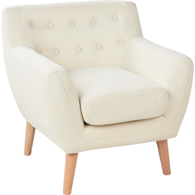 Beliani - Sillón Con Respaldo Capitoné Sala De Estar Moderno Con Relleno Grueso Tela Beige Claro Motala Beliani - Sillón Con Respaldo Capitoné Sala De Estar Moderno Con Relleno Grueso Tela Beige Claro Motala
