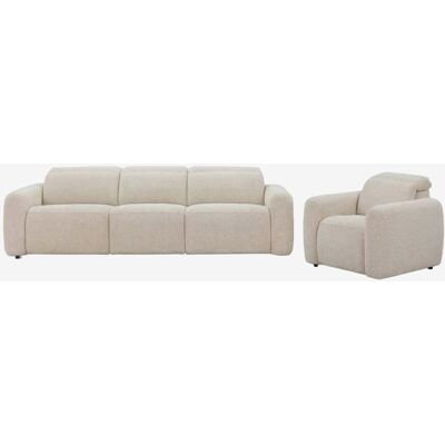 Conjunto De Salón Con Sofá De 3 Plazas Reclinable Y Eléctrico Y Sillón Tapizado Peggy Sklum Conjunto De Salón Con Sofá De 3 Plazas Reclinable Y Eléctrico Y Sillón Tapizado Peggy Sklum