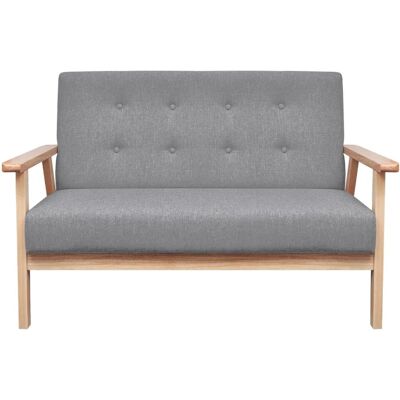 HELLOSHOP26 Sofá De 2 Plazas Para Salón Interiorismo Tela Gris Claro 020020635 HELLOSHOP26 Sofá De 2 Plazas Para Salón Interiorismo Tela Gris Claro 020020635