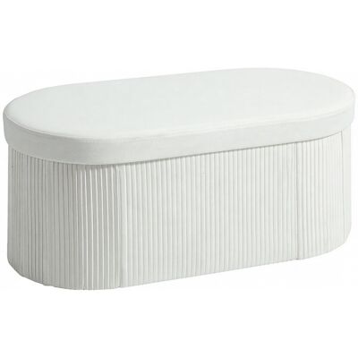 Homcom Puff Almacenaje, Banco Almacenaje Plegable, 72 L, 76x38x35 Cm, Tapizado En Terciopelo, Baúl De Almacenamiento, Carga 120 Kg, Crema Homcom Puff Almacenaje, Banco Almacenaje Plegable, 72 L, 76x38x35 Cm, Tapizado En Terciopelo, Baúl De Almacenamiento, Carga 120 Kg, Crema
