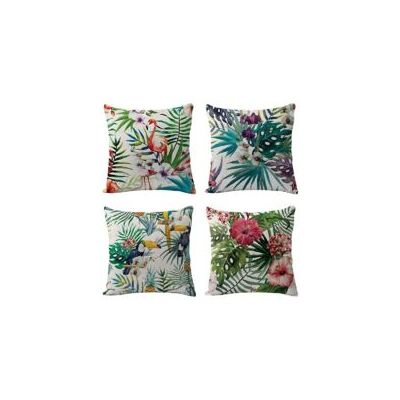 OEM Juego De 4 Fundas De Cojín Decorativas Con Estampados De Plantas Tropicales Y Pájaros, Ideales Para Sofás, Dormitorios, Salas De Estar Y Decoración De Patios, De 45 X 45 Cm. OEM Juego De 4 Fundas De Cojín Decorativas Con Estampados De Plantas Tropicales Y Pájaros, Ideales Para Sofás, Dormitorios, Salas De Estar Y Decoración De Patios, De 45 X 45 Cm.