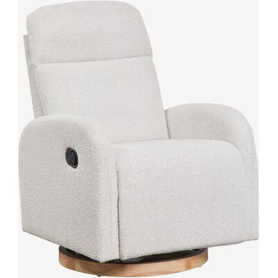 Sillón Reclinable Y Giratorio En Tela Bouclé Vako Sklum Sillón Reclinable Y Giratorio En Tela Bouclé Vako Sklum