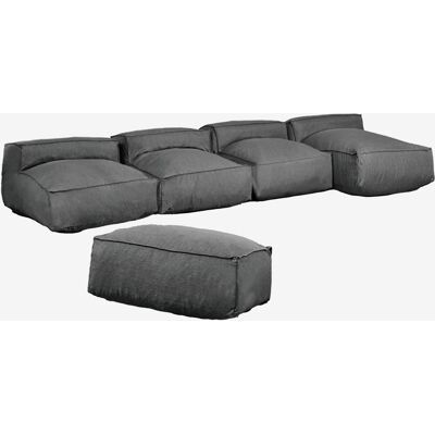Sofá Modular Chaise Longue De 4 Piezas Y Puff Para Jardín Dojans Sklum Sofá Modular Chaise Longue De 4 Piezas Y Puff Para Jardín Dojans Sklum