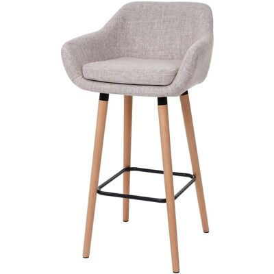 Décoshop26 - Taburete De Bar Con Reposapiés En Tela Gris Crema Estilo Escandinavo 040005297 Décoshop26 - Taburete De Bar Con Reposapiés En Tela Gris Crema Estilo Escandinavo 040005297