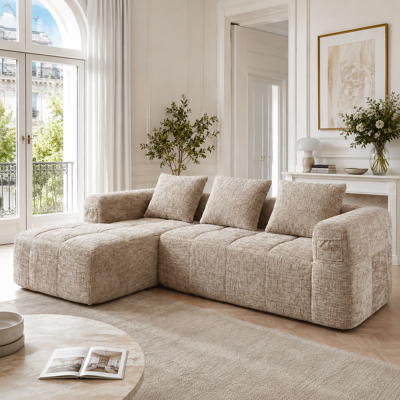 KELLANY Sofá Seccional Moderno, Sofá L, Sofá De 3 Plazas, No Requiere Instalación, Sofá De Chenilla Con Chaise Longue Y Reposabrazos, 3 Cojines, Bolsillo Lateral Para Control Remoto, Color Caqui KELLANY Sofá Seccional Moderno, Sofá L, Sofá De 3 Plazas, No Requiere Instalación, Sofá De Chenilla Con Chaise Longue Y Reposabrazos, 3 Cojines, Bolsillo Lateral Para Control Remoto, Color Caqui