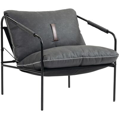 JHY DESIGN Sillón Moderno, Sillón De Lectura Tapizado En Piel Sintética, Fundas De Cojín Extraíbles, Gris Antracita. JHY DESIGN Sillón Moderno, Sillón De Lectura Tapizado En Piel Sintética, Fundas De Cojín Extraíbles, Gris Antracita.