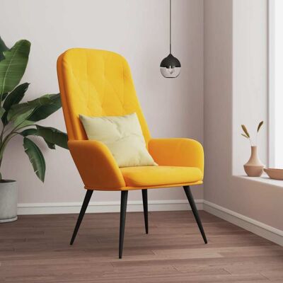 Sillón de relax VidaXL - Terciopelo Amarillo Mostaza Elegante y Cómodo Sillón de relax VidaXL - Terciopelo Amarillo Mostaza Elegante y Cómodo