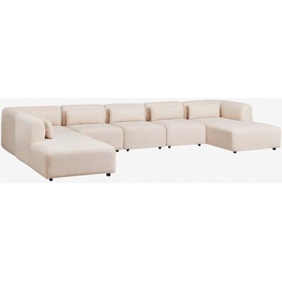 Sklum - Sofá Modular Chaise Longue Derecho De 6 Piezas Con Puff Fogler Sklum - Sofá Modular Chaise Longue Derecho De 6 Piezas Con Puff Fogler