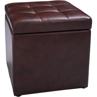 Costway - Taburete Con Tapa Para Almacenaje Plegable 40x40x40cm Banco Otomano Asiento (marrón) Costway - Taburete Con Tapa Para Almacenaje Plegable 40x40x40cm Banco Otomano Asiento (marrón)