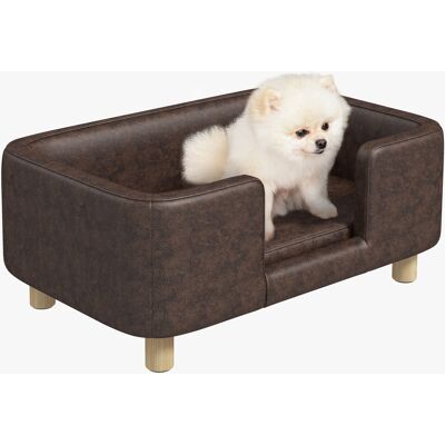 LIIYIELA Cama/sofá Para Perros Y Gatos Con Borde Elevado, Cojín Suave, Patas De Madera Maciza, Dimensiones 74 X 48,5 X 31 Cm, Funda De Microfibra Color Chocolate. LIIYIELA Cama/sofá Para Perros Y Gatos Con Borde Elevado, Cojín Suave, Patas De Madera Maciza, Dimensiones 74 X 48,5 X 31 Cm, Funda De Microfibra Color Chocolate.