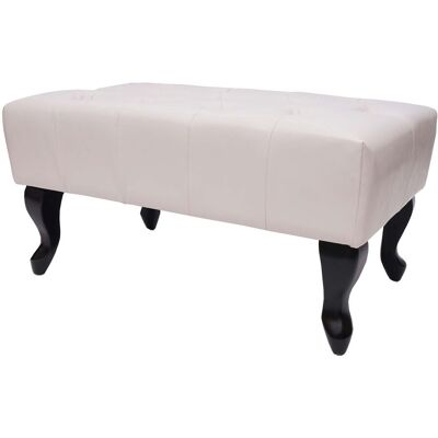 DÉCOSHOP26 Reposapiés Chesterfield Otomano Con Estampado De Rombos 39x77x47cm Crema Pvc 040003737 DÉCOSHOP26 Reposapiés Chesterfield Otomano Con Estampado De Rombos 39x77x47cm Crema Pvc 040003737