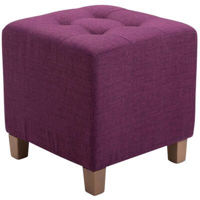 DÉCOSHOP26 Taburete Bajo Reposapiés Puf Acolchado Tela Lila Patas De Madera 45x46 Cm 100000160 DÉCOSHOP26 Taburete Bajo Reposapiés Puf Acolchado Tela Lila Patas De Madera 45x46 Cm 100000160