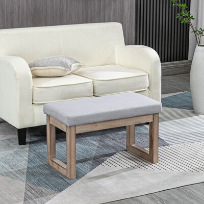 PZCC Taburete De Diseño Escandinavo, Taburete, Reposapiés, 68 Cm X 38 Cm X 42 Cm, Gris + Natural PZCC Taburete De Diseño Escandinavo, Taburete, Reposapiés, 68 Cm X 38 Cm X 42 Cm, Gris + Natural