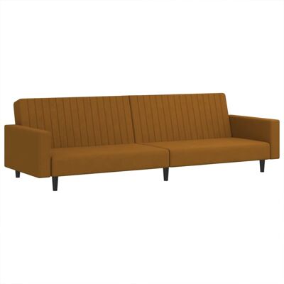 VIDAXL Sofá cama de terciopelo marrón 2 en 1 VIDAXL Sofá cama de terciopelo marrón 2 en 1
