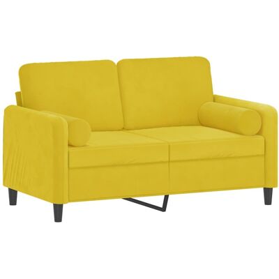 Sofá de terciopelo amarillo de 2 plazas vidaXL - Sofá Sofá de terciopelo amarillo de 2 plazas vidaXL - Sofá