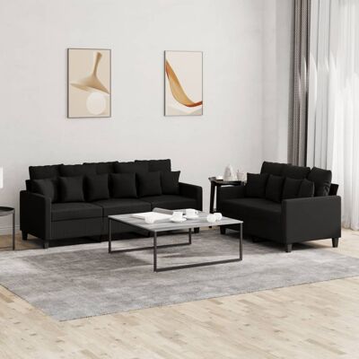 Conjunto de Sofás vidaXL - Negro, 2 y 3 Plazas Conjunto de Sofás vidaXL - Negro, 2 y 3 Plazas