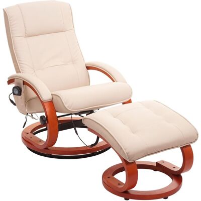 Décoshop26 - Sillón Tv Giratorio Con Reposapiés Con Función De Masaje En Pvc Blanco Crema 040006870 Décoshop26 - Sillón Tv Giratorio Con Reposapiés Con Función De Masaje En Pvc Blanco Crema 040006870