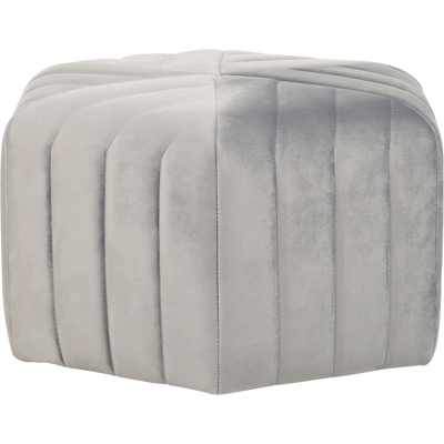 BELIANI Puf De Terciopelo Gris Claro 53 X 29 Cm Geométrico Sala De Estar Murietta BELIANI Puf De Terciopelo Gris Claro 53 X 29 Cm Geométrico Sala De Estar Murietta
