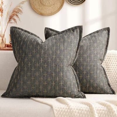 OEM Juego De Dos Fundas De Almohada De 66 X 66 Cm (26 X 26 Pulgadas), De Suave Tejido De Poliéster Con Ribete, Estilo Rústico Acogedor, Ideal Para Sofás, Camas Y Salas De Estar. OEM Juego De Dos Fundas De Almohada De 66 X 66 Cm (26 X 26 Pulgadas), De Suave Tejido De Poliéster Con Ribete, Estilo Rústico Acogedor, Ideal Para Sofás, Camas Y Salas De Estar.