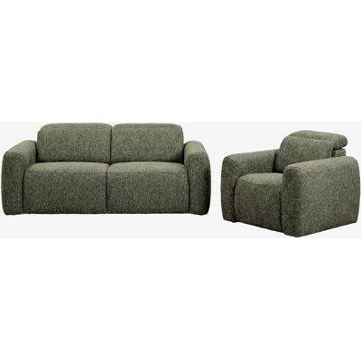 Conjunto De Salón Con Sofá De 2 Plazas Reclinable Y Eléctrico Y Sillón Tapizado Peggy Sklum Conjunto De Salón Con Sofá De 2 Plazas Reclinable Y Eléctrico Y Sillón Tapizado Peggy Sklum