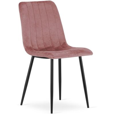 AKORD Silla Lava - Terciopelo Rosa / Patas Negras X 1 AKORD Silla Lava - Terciopelo Rosa / Patas Negras X 1