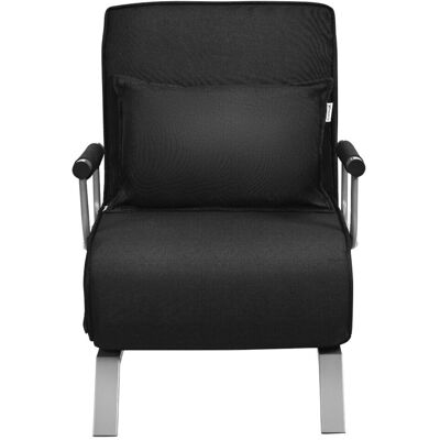 Sofá Cama Plegable Individual Silla Sillón Multifuncional Ajustable Para Oficina Balcón Negro - Costway Sofá Cama Plegable Individual Silla Sillón Multifuncional Ajustable Para Oficina Balcón Negro - Costway