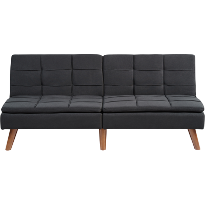 Beliani Sofá Cama Negro - Moderno de 3 Plazas con Respaldo Ajustable Beliani Sofá Cama Negro - Moderno de 3 Plazas con Respaldo Ajustable
