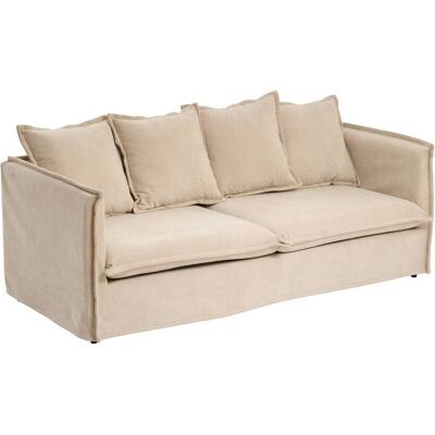 Sofá Odile De 3 Plazas, Color Beige - Atmosphera Créateur D'Intérieur Sofá Odile De 3 Plazas, Color Beige - Atmosphera Créateur D'Intérieur