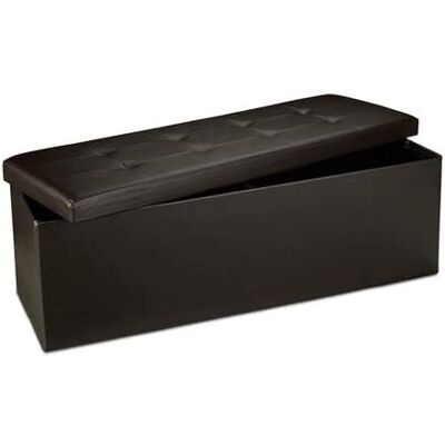 HELLOSHOP26 Taburete Plegable Sintético Puf Almacenaje Plegable 114 Cm Marrón 130002807 HELLOSHOP26 Taburete Plegable Sintético Puf Almacenaje Plegable 114 Cm Marrón 130002807