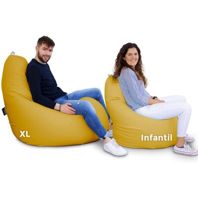 Happers - Puff Pera Relax Polipiel Mostaza XL - Puff Happers - Puff Pera Relax Polipiel Mostaza XL - Puff