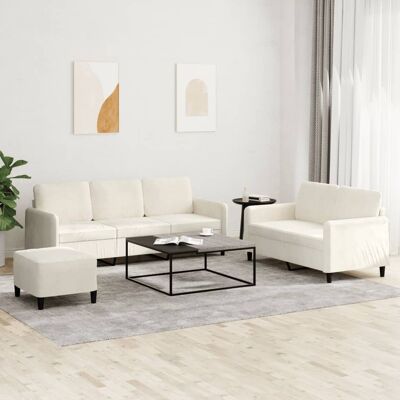 Conjunto de Sofás VIDAXL 3 Piezas - Terciopelo Crema Conjunto de Sofás VIDAXL 3 Piezas - Terciopelo Crema