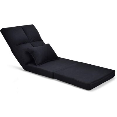 Costway - Sofá De Suelo Con Respaldo Ajustable Silla Plegable Con Función Reclinable Y Cojín Lumbarde Asiento Meditación Carga Hasta 100kg (negro) Costway - Sofá De Suelo Con Respaldo Ajustable Silla Plegable Con Función Reclinable Y Cojín Lumbarde Asiento Meditación Carga Hasta 100kg (negro)