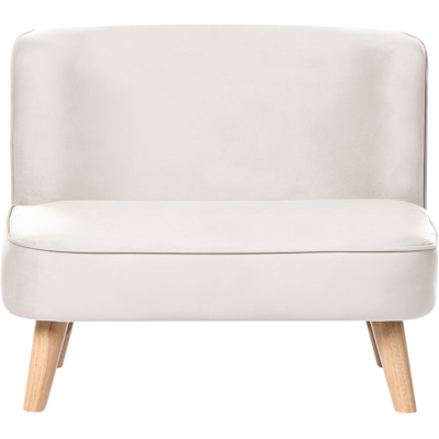 BELIANI Sofá Infantil Tapizado De Terciopelo Sin Reposabrazos Para Niños Pequeños Beige Risby BELIANI Sofá Infantil Tapizado De Terciopelo Sin Reposabrazos Para Niños Pequeños Beige Risby