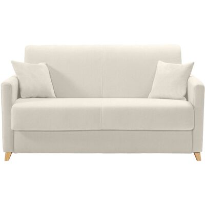 Sofá cama de tela beige de Miliboo - Para 2-3 plazas ahorra espacio Sofá cama de tela beige de Miliboo - Para 2-3 plazas ahorra espacio
