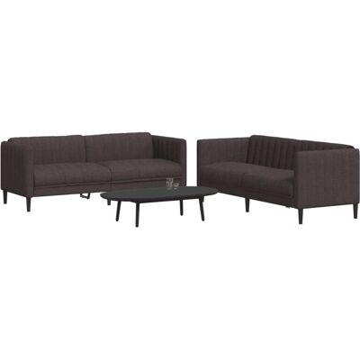 Conjunto de Sofás VIDA XL - Marrón Oscuro - Moderno Conjunto de Sofás VIDA XL - Marrón Oscuro - Moderno