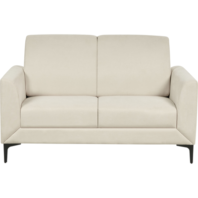 Beliani Sofá de Tela Beige 2 Plazas - Sofá Beliani Sofá de Tela Beige 2 Plazas - Sofá