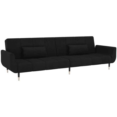 Helloshop26 - Sofá cama - Veludo negro - Sofá cama Helloshop26 - Sofá cama - Veludo negro - Sofá cama
