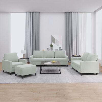 Conjunto de sofás de terciopelo gris claro de 4 piezas vidaXL Conjunto de sofás de terciopelo gris claro de 4 piezas vidaXL