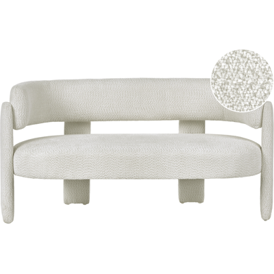 BELIANI Sofá De 2 Plazas Tapizado De Chenilla Con Respaldo Curvo Estilo Escandinavo Moderno Blanco Crema Burea BELIANI Sofá De 2 Plazas Tapizado De Chenilla Con Respaldo Curvo Estilo Escandinavo Moderno Blanco Crema Burea