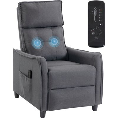 Homcom Sillón De Masaje Reclinable 160° Con Mando A Distancia, Reposapiés, 2 Zonas De Masaje, Asiento De Muelles, Bolsillos, Tapizado En Lino, Gris Homcom Sillón De Masaje Reclinable 160° Con Mando A Distancia, Reposapiés, 2 Zonas De Masaje, Asiento De Muelles, Bolsillos, Tapizado En Lino, Gris