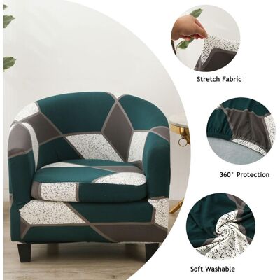 OEM Funda De Dos Piezas Para Sillón Club, Verde Oscuro, Estilo Chesterfield, Para Comedor/bar. OEM Funda De Dos Piezas Para Sillón Club, Verde Oscuro, Estilo Chesterfield, Para Comedor/bar.