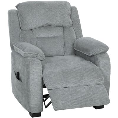 JHY DESIGN Sillón Reclinable De Terciopelo Gris Con Reposapiés, Mando A Distancia Y Bolsillo Lateral, 96 X 90 X 103 Cm, Gris JHY DESIGN Sillón Reclinable De Terciopelo Gris Con Reposapiés, Mando A Distancia Y Bolsillo Lateral, 96 X 90 X 103 Cm, Gris