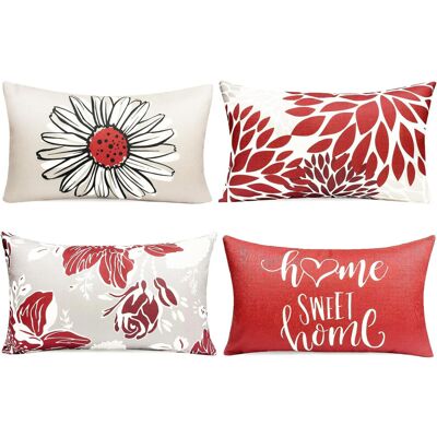OEM Un Juego De Cuatro Fundas De Cojín Decorativas De Lino Color Burdeos De 30 X 50 Cm, De Estilo Rústico Para Exteriores, Adecuadas Para Sofás Y Salas De Estar. OEM Un Juego De Cuatro Fundas De Cojín Decorativas De Lino Color Burdeos De 30 X 50 Cm, De Estilo Rústico Para Exteriores, Adecuadas Para Sofás Y Salas De Estar.
