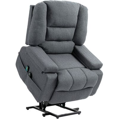 JHY DESIGN Sillón Reclinable Elevador Con 8 Puntos De Masaje, Tapizado En Tela Efecto Lino, 97 X 90 X 102 Cm, Gris. JHY DESIGN Sillón Reclinable Elevador Con 8 Puntos De Masaje, Tapizado En Tela Efecto Lino, 97 X 90 X 102 Cm, Gris.