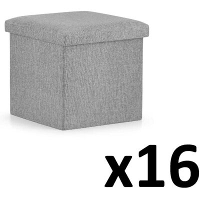 OEM Puf Plegable M - 30x30x30cm Gris X 16 OEM Puf Plegable M - 30x30x30cm Gris X 16